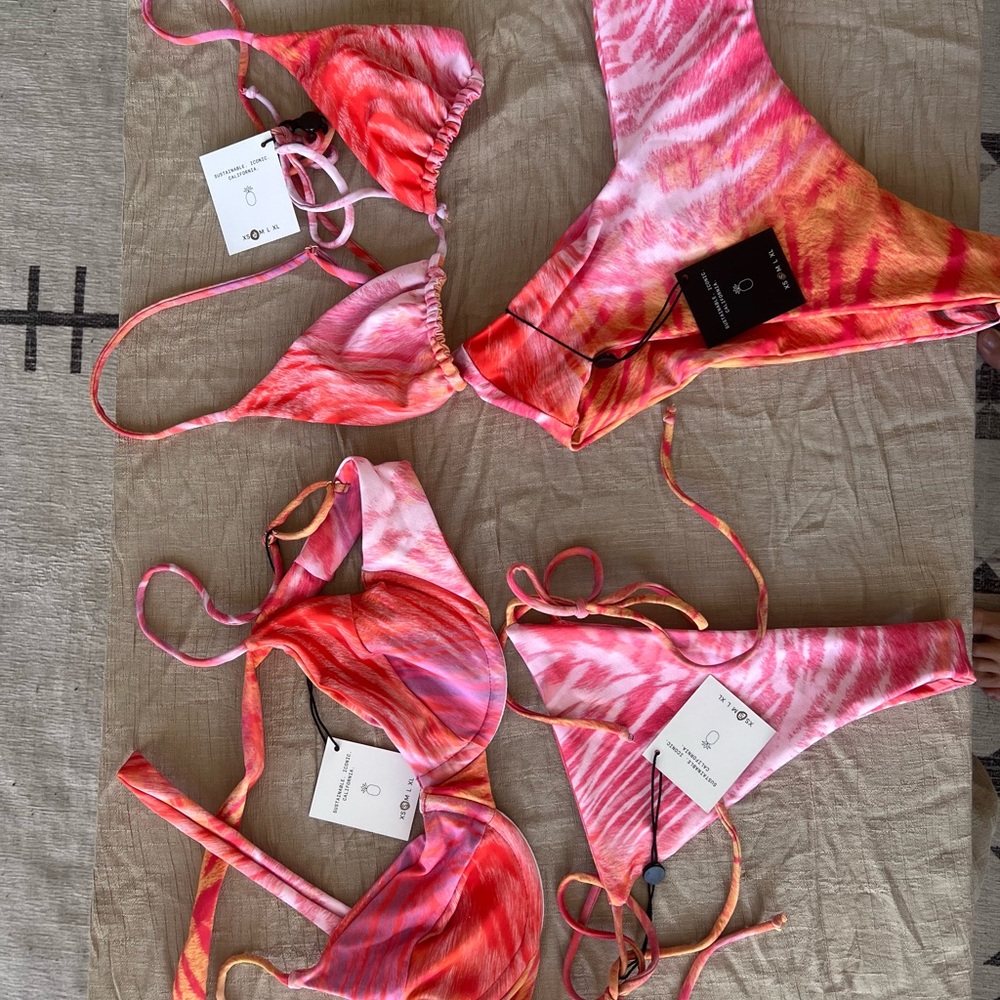 Skatie Pink and Orange Bikini Set